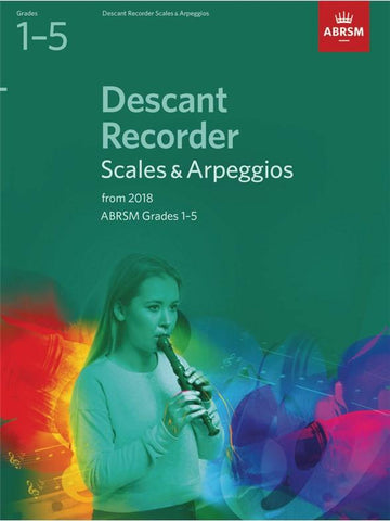 ABRSM Descant Recorder Scales & Arpeggios Grades 1–5 from 2018