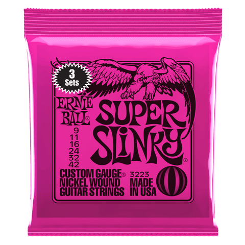 Ernie Ball Super Slinky Electric Guitar Strings 3 Pack