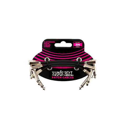 Ernie Ball 3" Flat Ribbon Patch Cables 3 pack