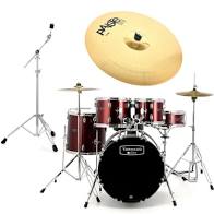 Mapex Tornado 2 Fusion Kit 18" Red with Paiste 101 Cymbals & Boom Stand