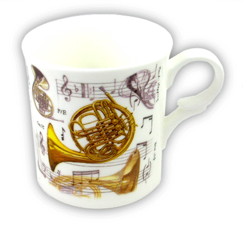 FINE CHINA MUG FRENCH HORN DESIGN