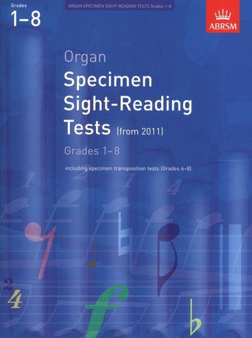 ABRSM Organ Specimen Sight-Reading Tests Grades 1-8