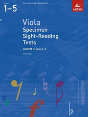 ABRSM Viola Specimen Sight-Reading Tests Grades 1-5 From 2012