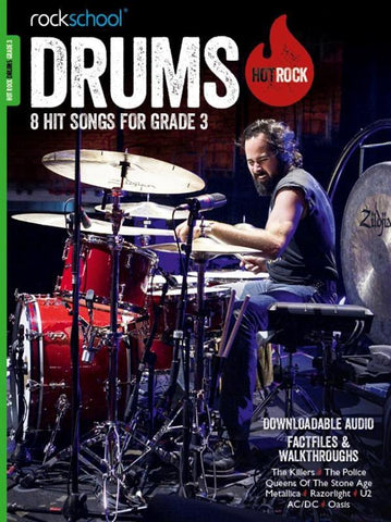 Rockschool Hot Rock Drums Grade 3 Book/Download Card