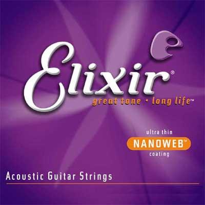 Elixir Nanoweb Acoustic Strings Custom Light